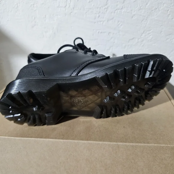 Dr. Martens Junior 1461 Overlay Leather Shoes In Black - Picture 5 of 11